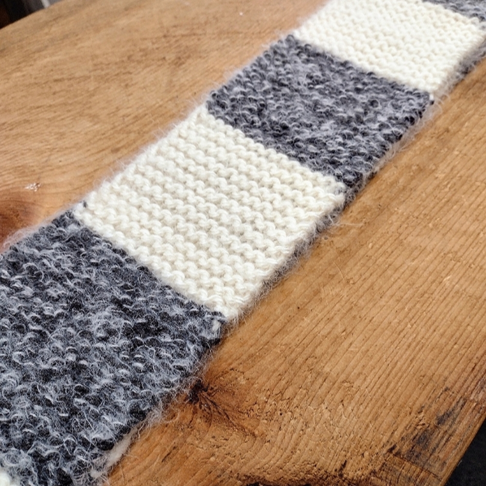 NEW Handmade Cream and Heather Gray Scarf